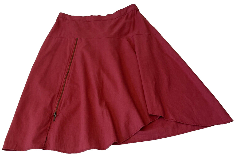 Soft Surroundings Womens Linen Blend A-Line Skirt Size M Berry Lined Flowy